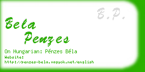 bela penzes business card